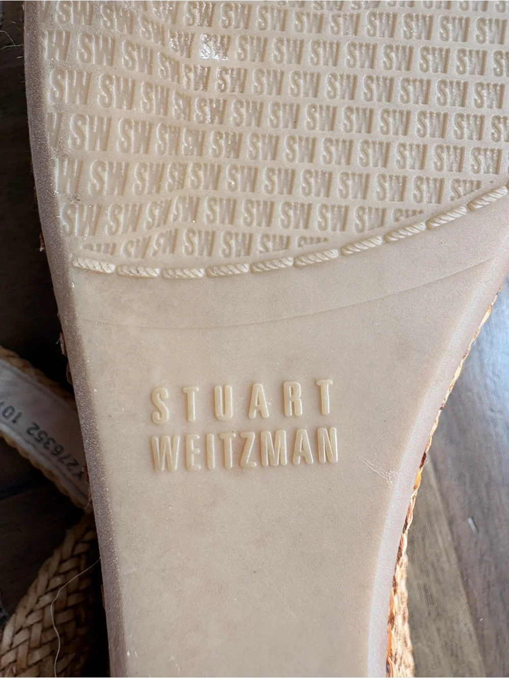 Stuart Weitzman Barbados Braided Wedge Sandal - Tan - Picture 11 of 12